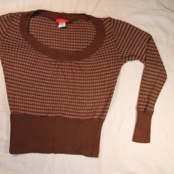 Cantata polka dot brown sweater breathable small - Picture 3 of 6